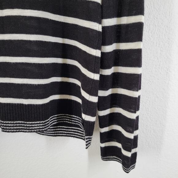 NWT Tommy Hilfiger Knit Cardigan Sweater Sz XL Black White Stripe Pockets Preppy - Picture 7 of 8